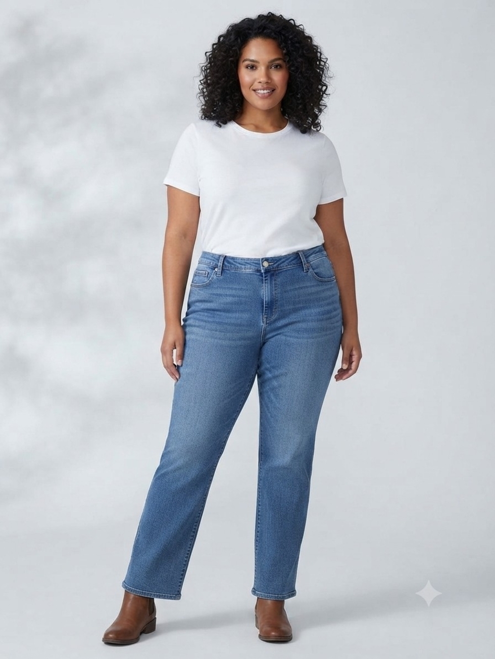 Buffalo David Bitton Mid-Blue Straight Leg Jeans